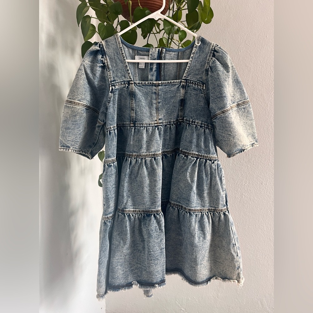 Denim flared dress - Forever21